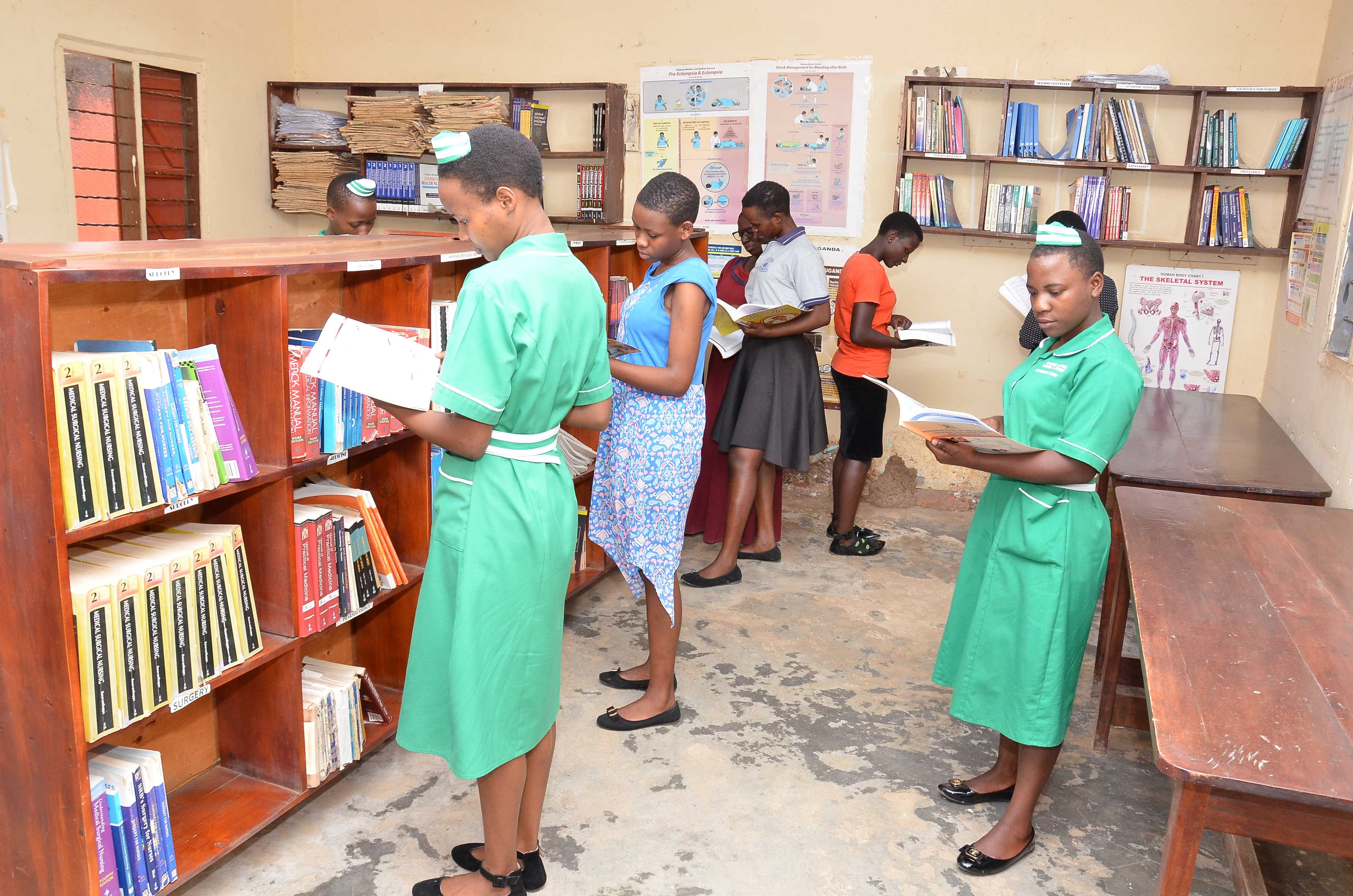 Students in full nursing uniform